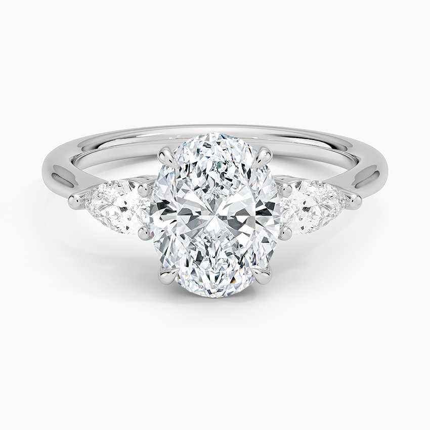 Oval and Pear Diamond Trilogy Ring