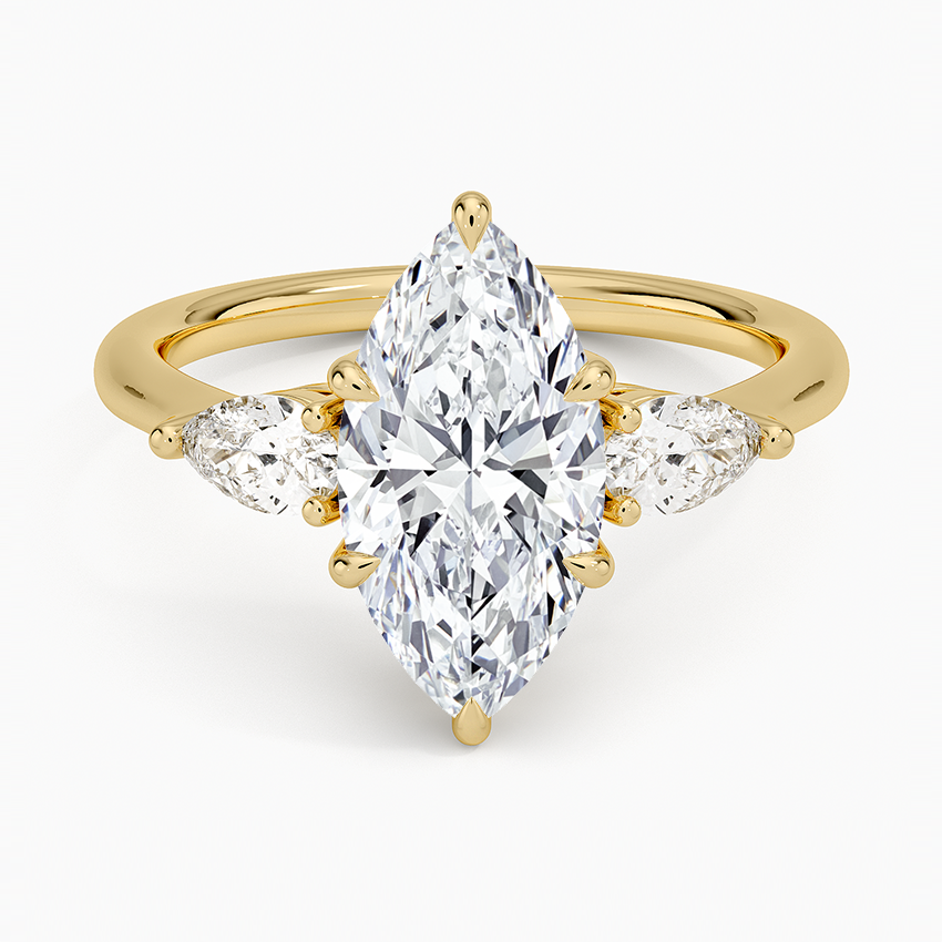 Marquise and Pear Diamond Trilogy Ring