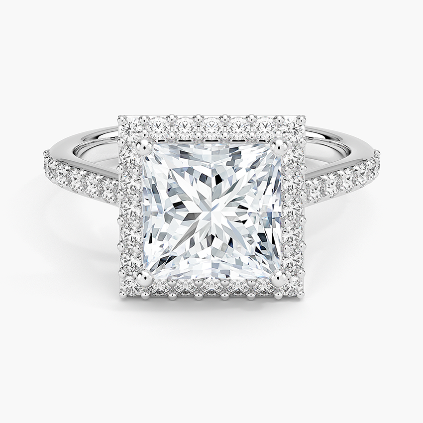 Princess Diamond Halo Ring