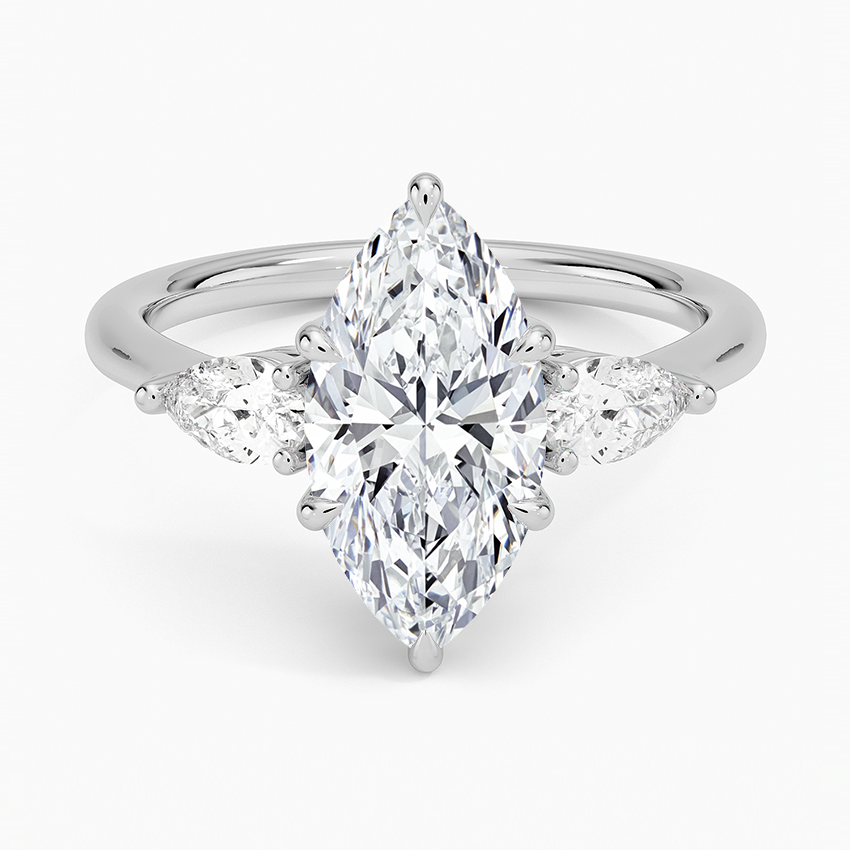 Marquise and Pear Diamond Trilogy Ring
