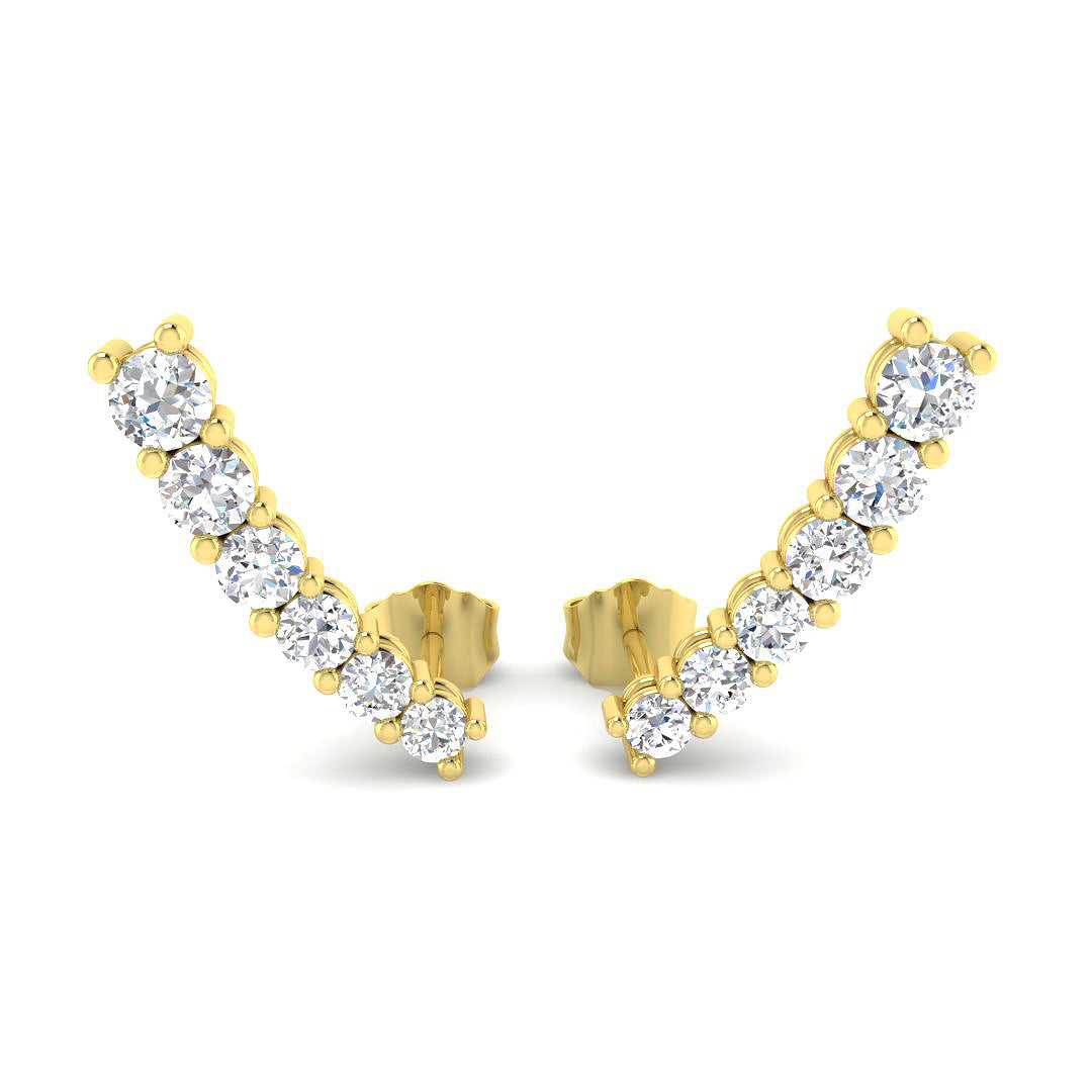 Six Stone Diamond Earrings