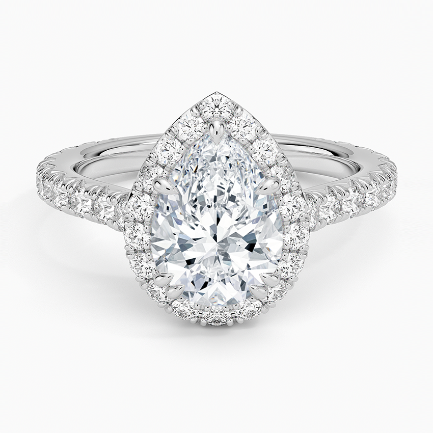 Pear Diamond Halo Ring