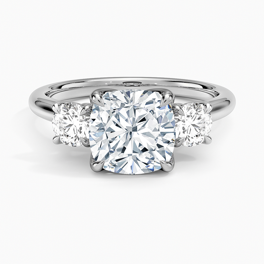 Cushion and Round Diamond Trilogy Ring