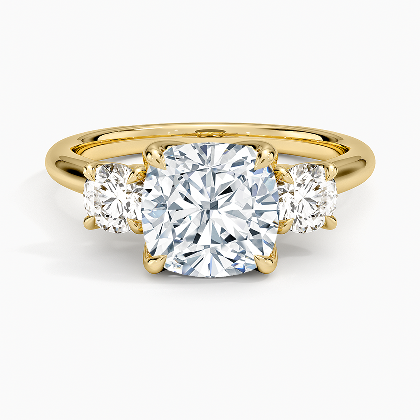 Cushion and Round Diamond Trilogy Ring
