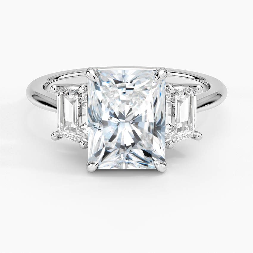 Radiant and Trapeze Diamond Trilogy Ring