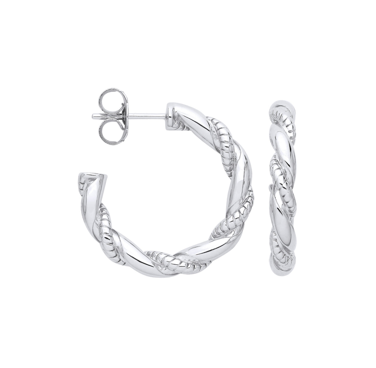 Ribbed Twisted Hoop Earrings