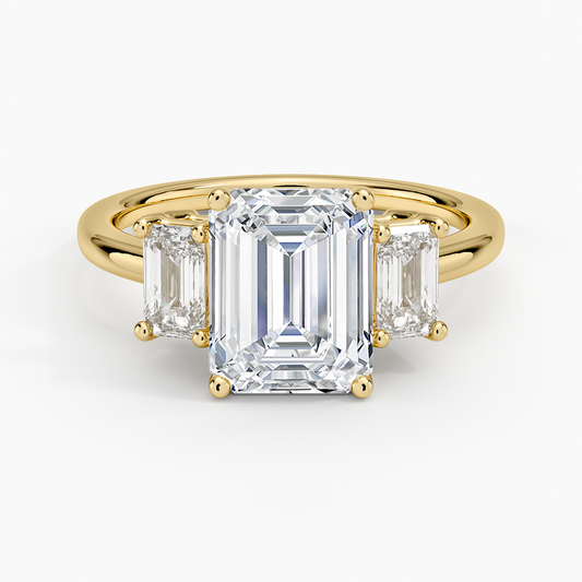 Emerald Diamond Trilogy Ring