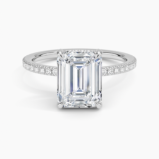 Emerald Diamond Accented Ring