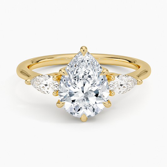 Pear Diamond Trilogy Ring