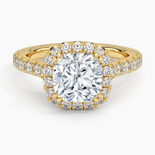 Cushion Diamond Halo Ring