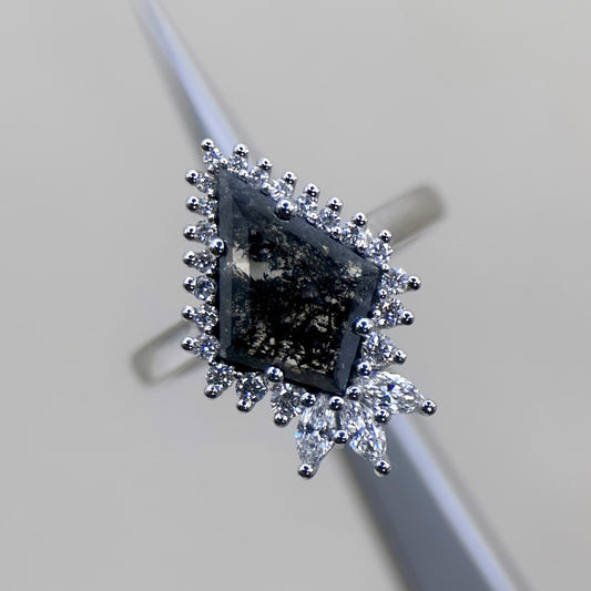 Bespoke Natural Diamond Salt & Pepper Ring