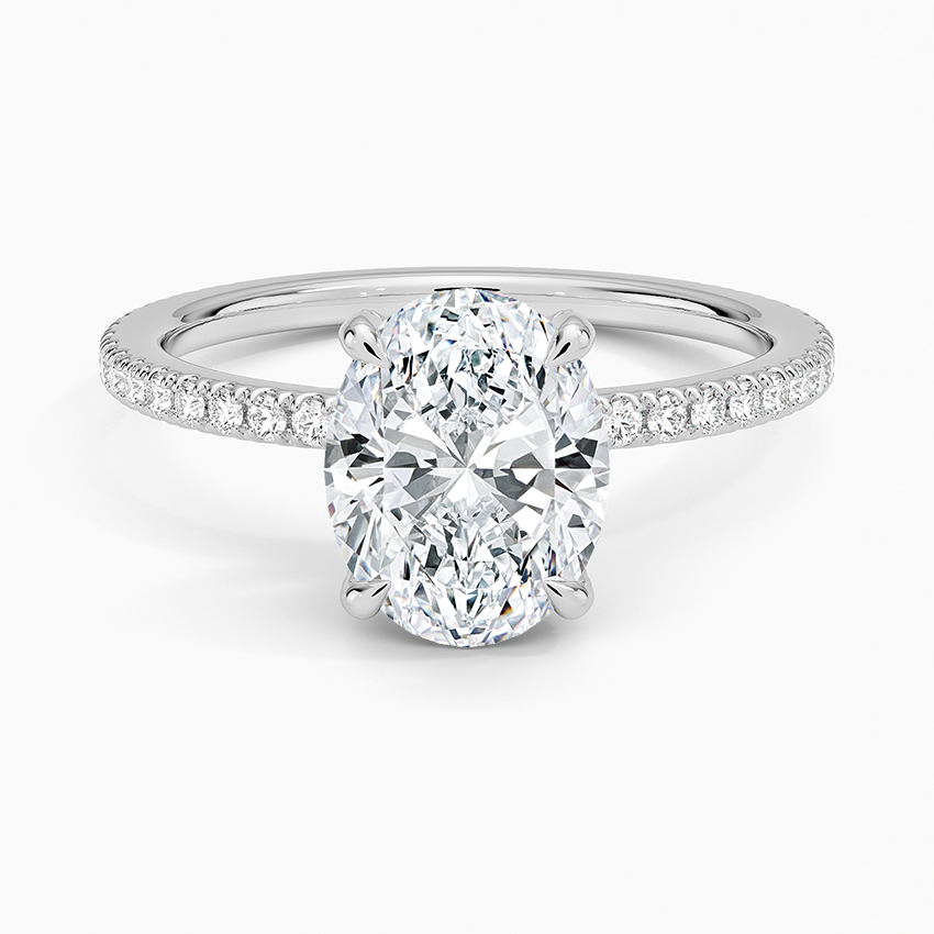 Oval Diamond Accented Ring