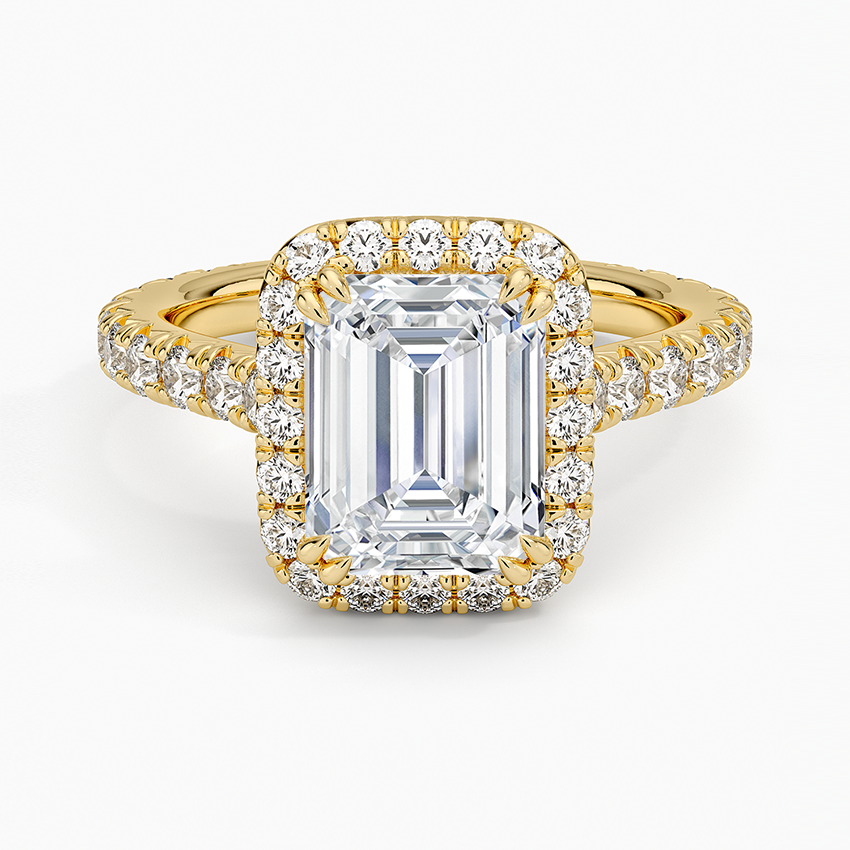 Emerald Diamond Halo Ring