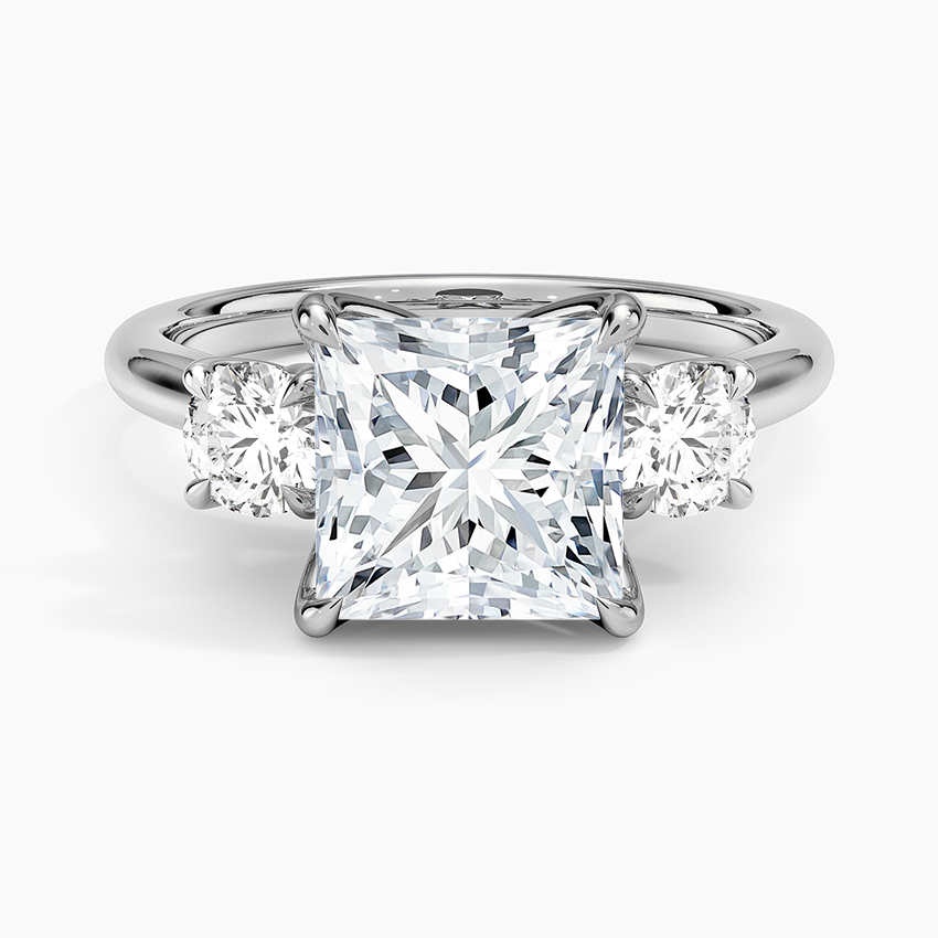 Custom Princess & Round Diamond Engagement Ring
