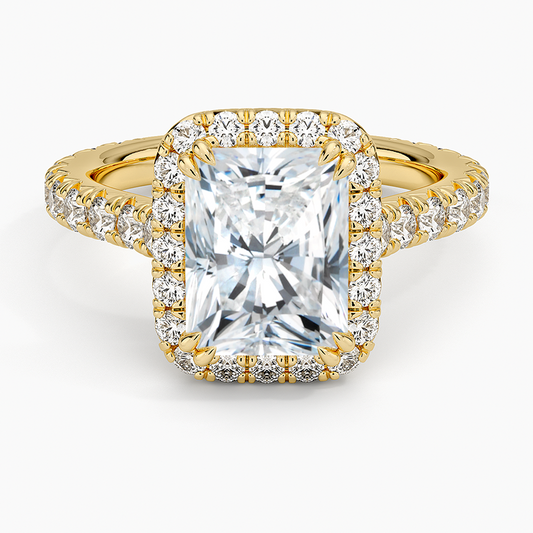 Radiant Diamond Halo Ring