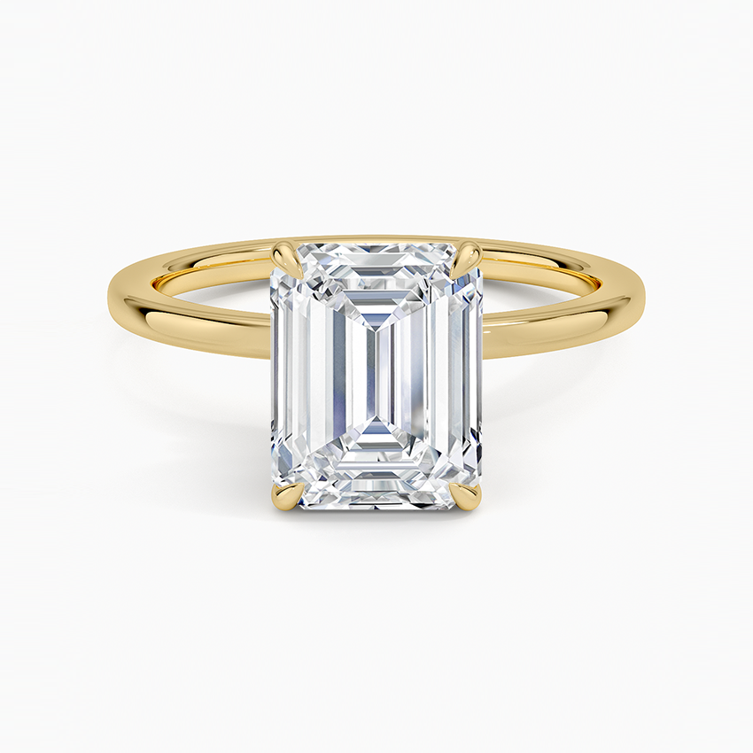 Emerald Diamond Solitaire Ring