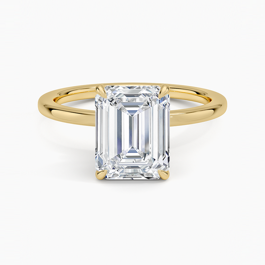 Emerald Diamond Solitaire Ring