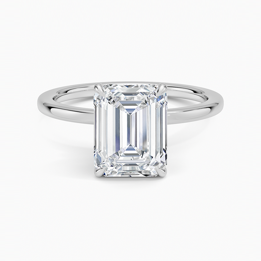Emerald Diamond Solitaire Ring