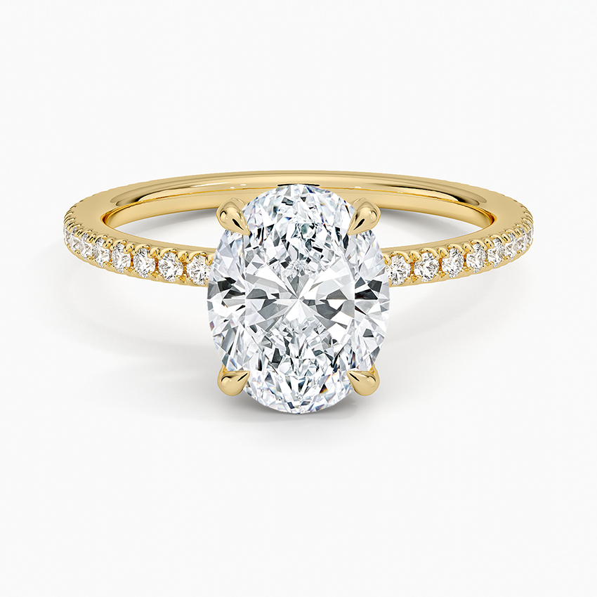 Oval Diamond Accented Ring