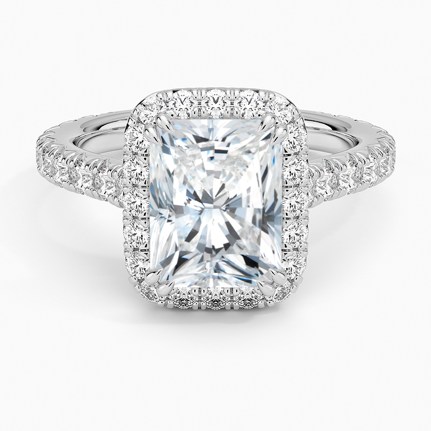 Radiant Diamond Halo Ring