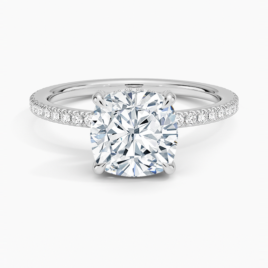 Cushion Diamond Accented Ring