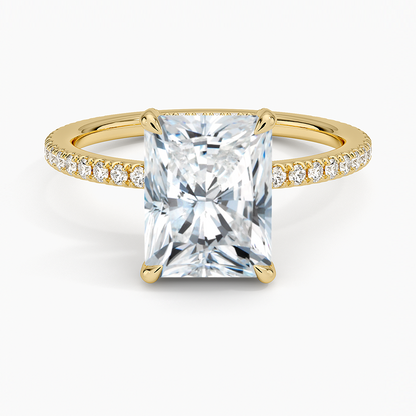 Radiant Diamond Accented Engagement Ring