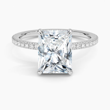 Radiant Diamond Accented Engagement Ring
