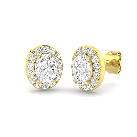 Oval Halo Earrings