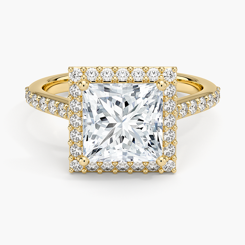 Princess Diamond Halo Ring