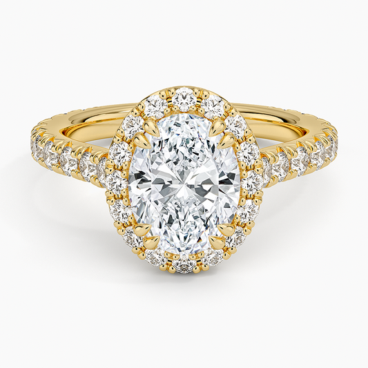 Oval Diamond Halo Ring