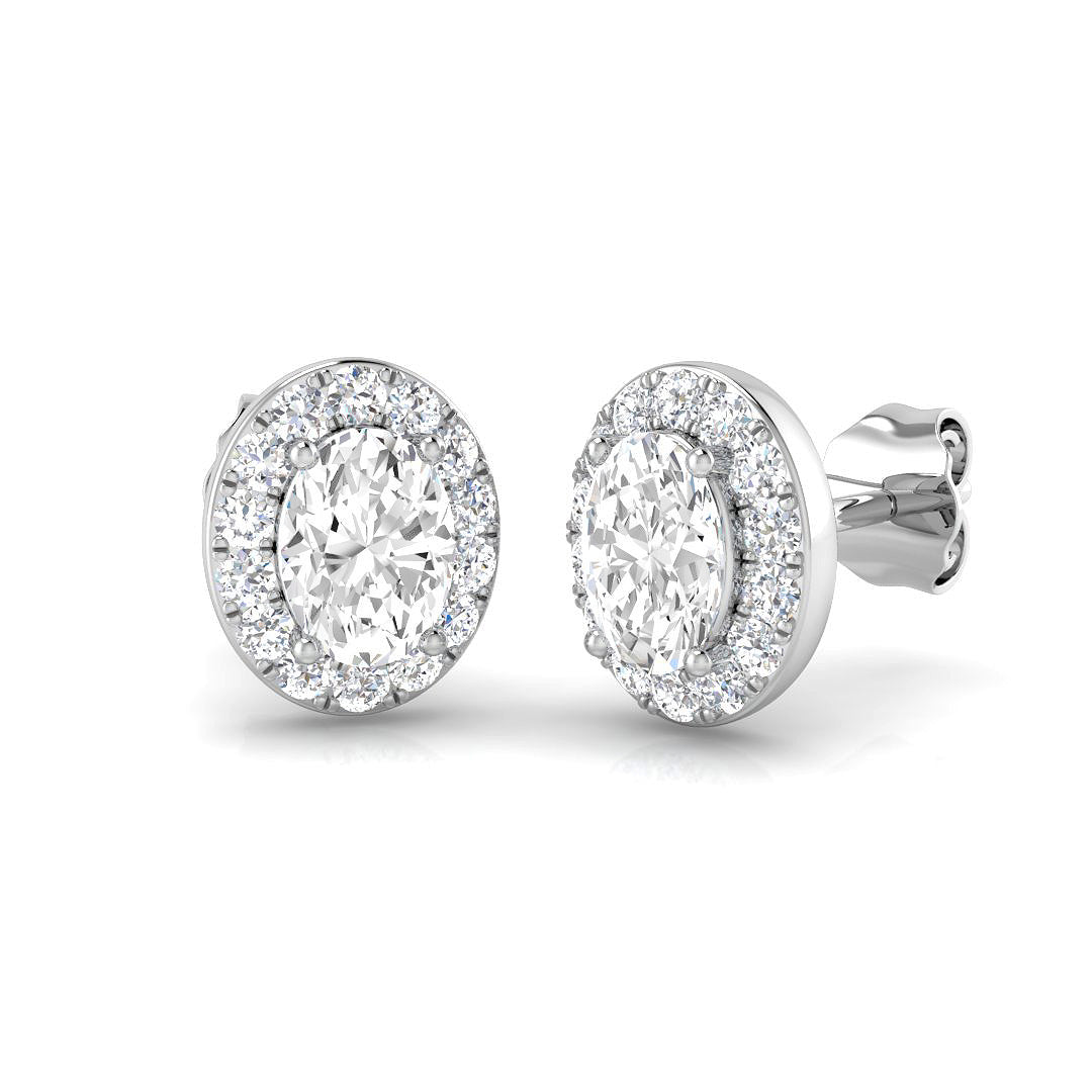 Oval Halo Earrings