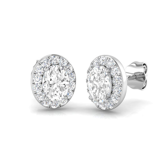 Oval Halo Earrings