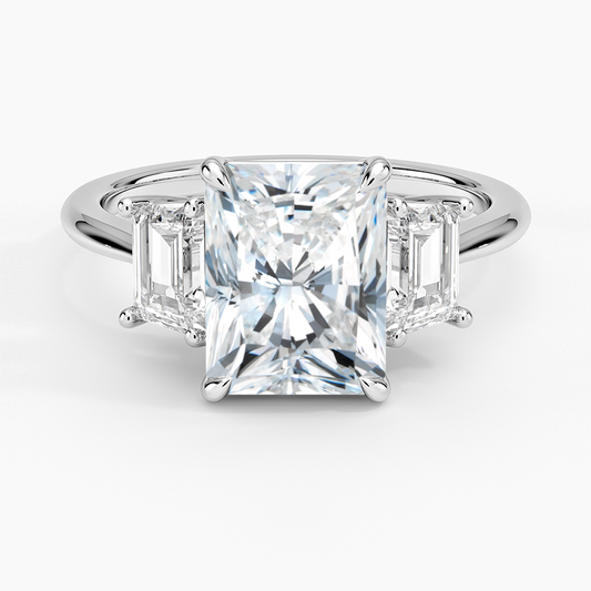 Radiant and Trapeze Diamond Trilogy Ring