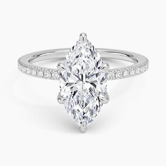 Marquise Diamond Accented Ring