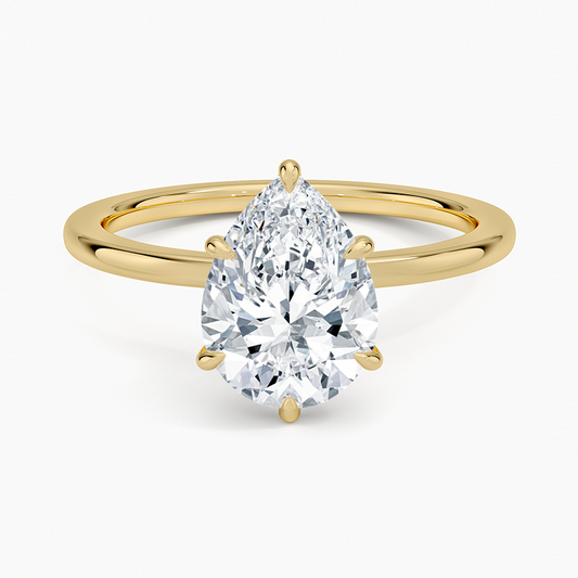 Pear Diamond Solitaire Ring
