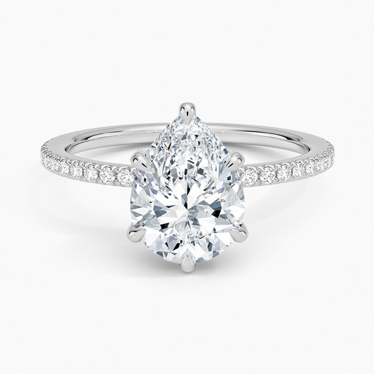 Pear Diamond Solitaire Ring