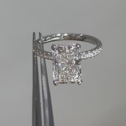 Radiant Diamond Accented Engagement Ring